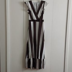New York & Company Striped Maxi Dress Size Small